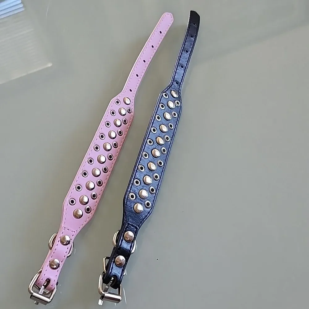 NWT Spiked Faux Leather Dog Collars